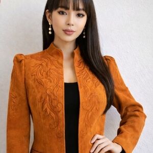 ⭐️ Host Pick⭐️ Suede Leather Embroidered Jacket